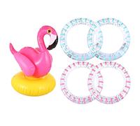 Milisten Jeu de de Flamants Roses Gonflable pour Garçon et Filles Activité d'Été Anneau de PVC Jeux de Piscine 1 Ensemble