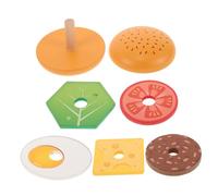 Milisten Jeu de Rôle Cuisine Bois pour Garçon Fille de Alimentaires Bois Hamburgers et Frites de Simulation pour Développer Motricité Fine et Imagination des Tout Petits