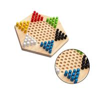 Milisten Jeu de Société Bois Jeu de Dames Chinoises Éducatif pour Garçon Fille et Familles Améliore la et Linteraction Parent Garçon Fille Bois Naturel