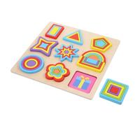 Milisten Jeu Éducatif Bois Puzzle Formes Géométriques Colorées Éveil Créatif pour Garçon Fille Développement Motricité et Reconnaissance Couleurs Cadeau Anniversaire
