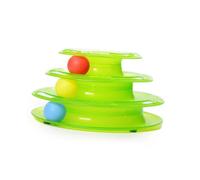 Milisten Jouet Chat Balle Trois Couches Jouet Intelligent pour Chat Plateau Balles Vert