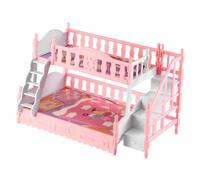 Milisten Jouets de lit de poupée Lit Superbe poupée Meubles de Maison de poupée lit Maison de poupée Maquette Bois lit de poupée Mini Maison Lits superposés pour Maison de poupée Plastique