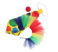 Milisten Kit D’Accessoires de Clown Colorés pour Fête - Serrage-Tête Arc-en-Ciel Nez de Clown Rouge Cravate Ajustable - Déguisement Unisexe pour Halloween Anniversaires et Spectacles