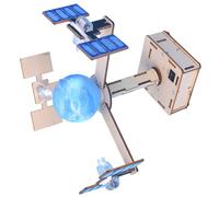 Milisten Kit d'Assemblage Éducatif de Satellite Géosynchrone pour Garçon et Filles Jouet Scientifique en Bois Matériel DIY Favorise L'Apprentissage Stem pour Anniversaire 1 Ensemble