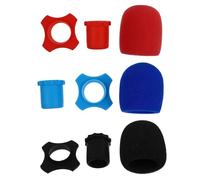 Milisten Kit de 9 Protections pour Microphone Bonnettes en Mousse, Anneaux Antidérapants et Manchons Inférieurs, Couleurs Assorties Noir, Rouge et Bleu, Accessoires Couleur