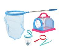Milisten Kit de Capture d'Insectes pour Garçon et Filles 5 Pièces Bleu avec Loupe Filet et Boîte d'Observation en Plastique pour Exploration en Plein Air et Activités Nature