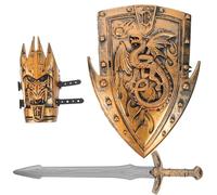 Milisten Kit de Déguisement Chevalier Garçon Fille avec et Bouclier Plastique Léger pour Cosplay et Jeux de Rôle Accessoires de Performance Durables et Portables