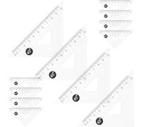 Milisten Kit de Règle Triangulaire en Plastique Pp Transparent 12pcs pour Étudiants et Bureaux, Outil de Mesure Pratique Dessin et Géométrie en Classe