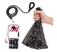 Milisten Laisse pour Chien Moyenne Nylon avec Distributeur de Sachets à Déjections Portable et Résistant Confort et Contrôle Facile pour Promenades Extérieur