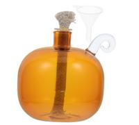 Milisten Lampe à Huile en Verre Rechargeable Ronde, Mèche Coton, Bougie Liquide Écologique, Usage Intérieur Salon et Restaurant, Design Élégant Couleur Or