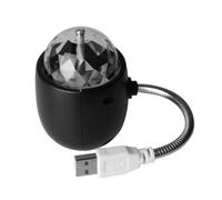 Milisten Lampe Disco USB Noire Rgb et Lumière Blanche Lampe Scène Mini Boule Facette pour Lecture et Décoration Festive