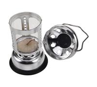 Milisten Lanterne de Camping à Bougie Chauffe-Plat Argentée en Alliage D’Aluminium avec Socle Légère et Portable à Suspendre Pratique pour Pêche Nocturne et Éclairage Extérieur