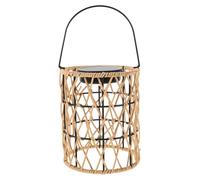 Milisten Lanterne Solaire de Jardin Étanche en Rotin Tressé Beige pour Éclairage Extérieur Suspendu Décoratif, Lampe Solaire D'extérieur Écoénergétique pour Pelouse et Terrasse