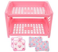 Milisten Lit Superposé Double Couche pour Petits Animaux Lit à Rats et Cachette pour Cobayes Chinchillas Furets Hamsters - Ensemble 5 Pièces Tapis et Couvertures Couleur Aléatoire