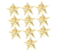 Milisten Lot de 10 Broches Étoiles à 5 Branches en Alliage Doré, Épingles Décoratives pour Vêtements et Accessoires, pour Décoration de Costumes et Fête du Jour du Souvenir