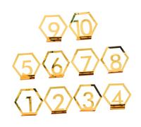 Milisten Lot de 10 Panneaux de Numéro de Table Dorés en Acrylique Miroir 3d, Numéros 1 à 10, Signalétique Mariage Réutilisable Incassable, pour Réception, Banquet et Événement Festif
