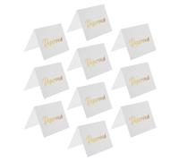 Milisten Lot de 10 Panneaux Réservés Double Face pour Mariage et Restaurant, Chevalets en Carton Blanc avec Dorure à Chaud, Marque-places Élégants pour Fête et Organisation de Table