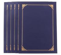 Milisten Lot de 10 Porte-certificats en Papier Bleu Bordure Dorée, Format Standard pour Diplômes, Couvertures Protectrices de Certificats, pour Cérémonies et Remises de Prix