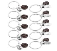 Milisten Lot de 10 porte-clés café - Porte-clés grain de café avec breloque tasse | - mignon pour sacs, sacs à dos, collègues, patron et amis - Cadeaux gourmands pour une fête