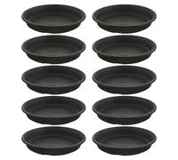 Milisten Lot de 10 Soucoupes Rondes en Résine Vert Armée Plateaux de Drainage pour Pots de Fleurs Petits Récupérateurs d'eau pour Plantes d'Intérieur et d'Extérieur Accessoires Jardin
