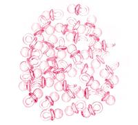 Milisten Lot De 100 Mini Sucettes Transparentes En Acrylique Pour Décoration De Baby Shower Jouets Pour Bébés Fournitures De Fête Légères Et Sûres Couleur Rose