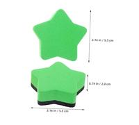 Milisten Lot de 12 Mini Effaceurs à Sec en EVA D’Étoile Verte Nettoyants pour Tableau Blanc et Noir Accessoires Portables pour Enseignants Fournitures Scolaires pour Bureau et Salle de