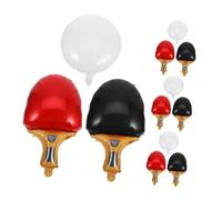 Milisten Lot de 12 Set de Ballons de Tennis de Table Décoratifs Rouges et Noirs 8 Raquettes et 4 Balles Blanches Gonflables pour Fête Sportive Anniversaire et Événement Scolaire