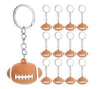 Milisten Lot de 15 porte-clés de football pour enfants, cadeaux de fête, porte-clés de ballon de rugby pour sacs à dos, clés de voiture et fans de sport, récompenses de carnaval scolaire pour