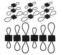 Milisten Lot de 15 Sangles Élastiques Tactiques Noires - Organisateur de Sangles pour Paquet à Dos Fixations Réglables pour Équipement Extérieur Compatible Randonnée Camping et Survie