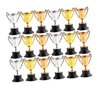 Milisten Lot de 18 Trophées en Bronze pour Décoration De Réunion De Famille Mini Maison De Poupée Petits Trophées Coupes Petits Trophées Concours D'Écriture en Classe
