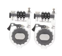 Milisten Lot de 2 Antivols de Vélo Compacts à Combinaison 3 Chiffres, Câble en Acier Rétractable Transparent Blanc, Antivol pour Vtt, Snowboard et Poussette, Protection Sécurisée pour