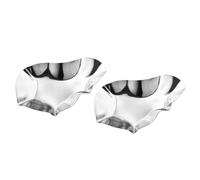 Milisten Lot de 2 Assiettes à Huîtres en Acier Inoxydable, Plats à Base de Coquilles D'huîtres Résistants à Haute Température, Bols à Trempette Argentés Empilables pour Sauces