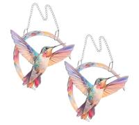Milisten Lot de 2 Attrape-soleil en Acrylique Forme Oiseau-mouche, Décoration Murale Élégante Chaîne Solide, pour Fenêtres et Balcons de Jardins Modernes