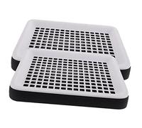 Milisten Lot de 2 Bacs à Litière Carrés pour et Petits Animaux Toilettes en Plastique Amovibles Conception Anti-Débordement pour Cochons d'Inde et Hamsters