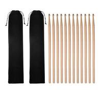 Milisten Lot de 2 baguettes de batterie en bois avec sac et maillet pour batterie électronique, accessoires de percussion pour enfants et adultes, débutants, noir