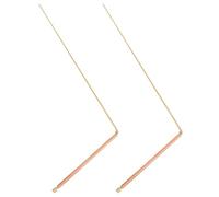 Milisten Lot de 2 Baguettes de Sourcier en Cuivre 99% Pur, Double Tête Plate Bicolore, Tiges Légères et Robustes pour Détection de Trésors, Chasse aux Fantômes et Divination par L’Eau,