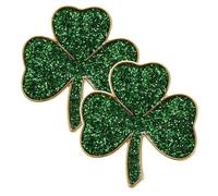Milisten Lot de 2 Broches Trèfle Vertes en Alliage Solide, Émail Vert, Accessoires Saint-patrick pour Femmes et Filles, Pin's Festif pour Vêtements et Chapeaux, Décoration Chance et Fête