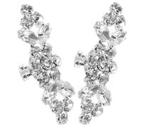 Milisten Lot de 2 Clips de Chaussures de Mariage en Cristaux Argentés Décorations Scintillantes pour Chaussures Femme et Escarpins Accessoires Élégants pour Bal Fête et Cérémonie