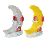 Milisten Lot de 2 Décorations Grottes en Résine Jaune et Blanche pour Aquarium Abris Miniatures pour Bettas Crevettes et Cichlidés Ornement Aquascaping Multifonction pour Décor et