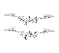Milisten Lot de 2 Pinces à Col Châle en Alliage de Zinc Argenté Clips de Cardigan Rétro pour Femme Broches Décoratives Anti-Dévoilement Multifonctionnelles Accessoires Mode pour Pulls