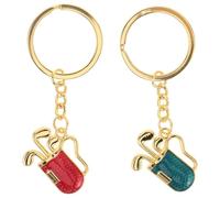Milisten Lot de 2 Porte-Clés Golf Pendentif Seau Doré et Bleu Porte-Clés Sport Compact et Léger Accessoire Golf pour Fête et Présent Breloques pour Paquet à Dos et Paquet à Main