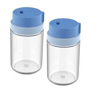 Milisten Lot de 2 Pots à Épices Rotatifs Cuisine, Bouteilles à Condiment en Plastique Solide, Bleu Calypso, pour Poivre, Sel et Barbecue, Accessoire Maison Pratique et Polyvalent
