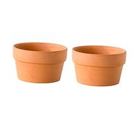 Milisten Lot De 2 Pots De Fleurs en Terre Cuite 5 Pouces avec Trou De Drainage pour Cactus Succulentes Bonsaïs Décoration Intérieure Extérieure
