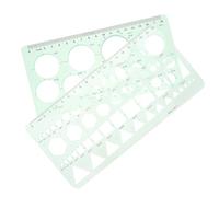 Milisten Lot de 2 Règles Multifonctions Transparentes en Plastique Robuste, Gabarits de Dessin Géométrique Précis Formes Variées, Pochoirs pour Bureau, École et Projets Artistiques