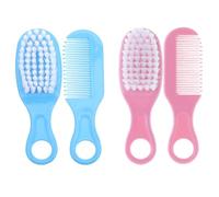 Milisten Lot de 2 set de sets de Brosses à Cheveux pour -Né Ensemble Peigne de Massage et Brosse Douce en Plastique Kit Toilettage Bébé Mixte Bleu et Rose Soin Cuir Chevelu Sensible