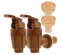 Milisten Lot de 2 Sets de Robinets Réutilisables Imitation Bois 2 Bouchons Hermétiques en Plastique pour Seau à Vin et Fût de Bière, Accessoires Multifonction pour Distribution