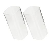 Milisten Lot de 2 Tasses Carrées en Verre Haute Résistance 400 Ml Verres à Boire Transparents Adaptés Boissons Froides Jus Lait Cocktails Usage Quotidien