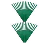 Milisten Lot de 2 Têtes de Râteau à Feuilles en Plastique Vert, Outil de Ramassage de Feuilles de Jardin Léger et Portable, Tête de Râteau Multifonction pour Nettoyage de Pelouse