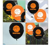 Milisten Lot de 20 Ballons Anniversaire Thème Basketball 30 CM en Latex Robuste Noir et Orange Décoration Fête Basketball Accessoire pour Anniversaire Sportif