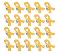 Milisten Lot de 20 Épinglettes Ruban Jaune en Alliage Émaillé, Insignes pour Infirmières, Épingle de Campagne Événementielle pour Sensibilisation Santé et Soutien Associatif, Accessoire